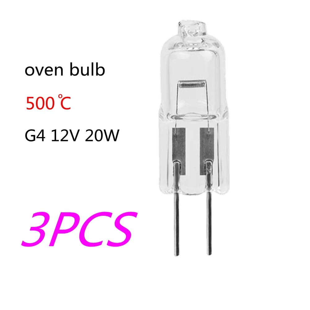 Ampoule de four G4 12V 20W 500 degrés halogène G4 12V 20W, lampe à sel haute température G4 12V 20W,