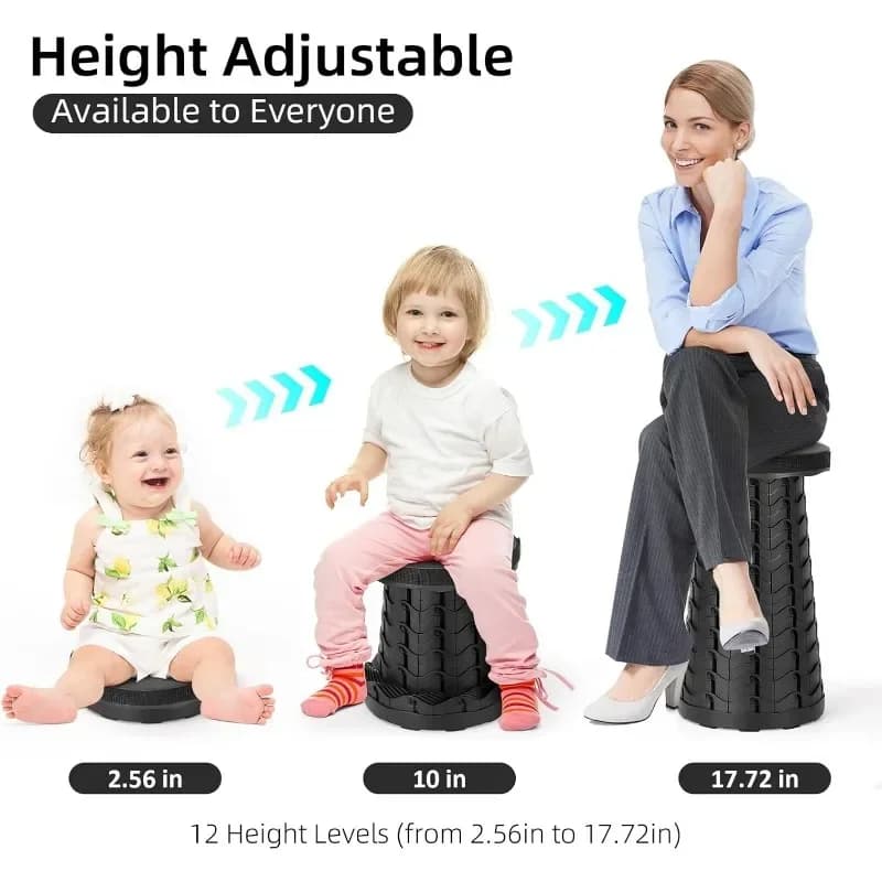 Tabouret Pliable Extensible Portable avec Sangles de Transport, Gain de Place pour la Maison, Piste