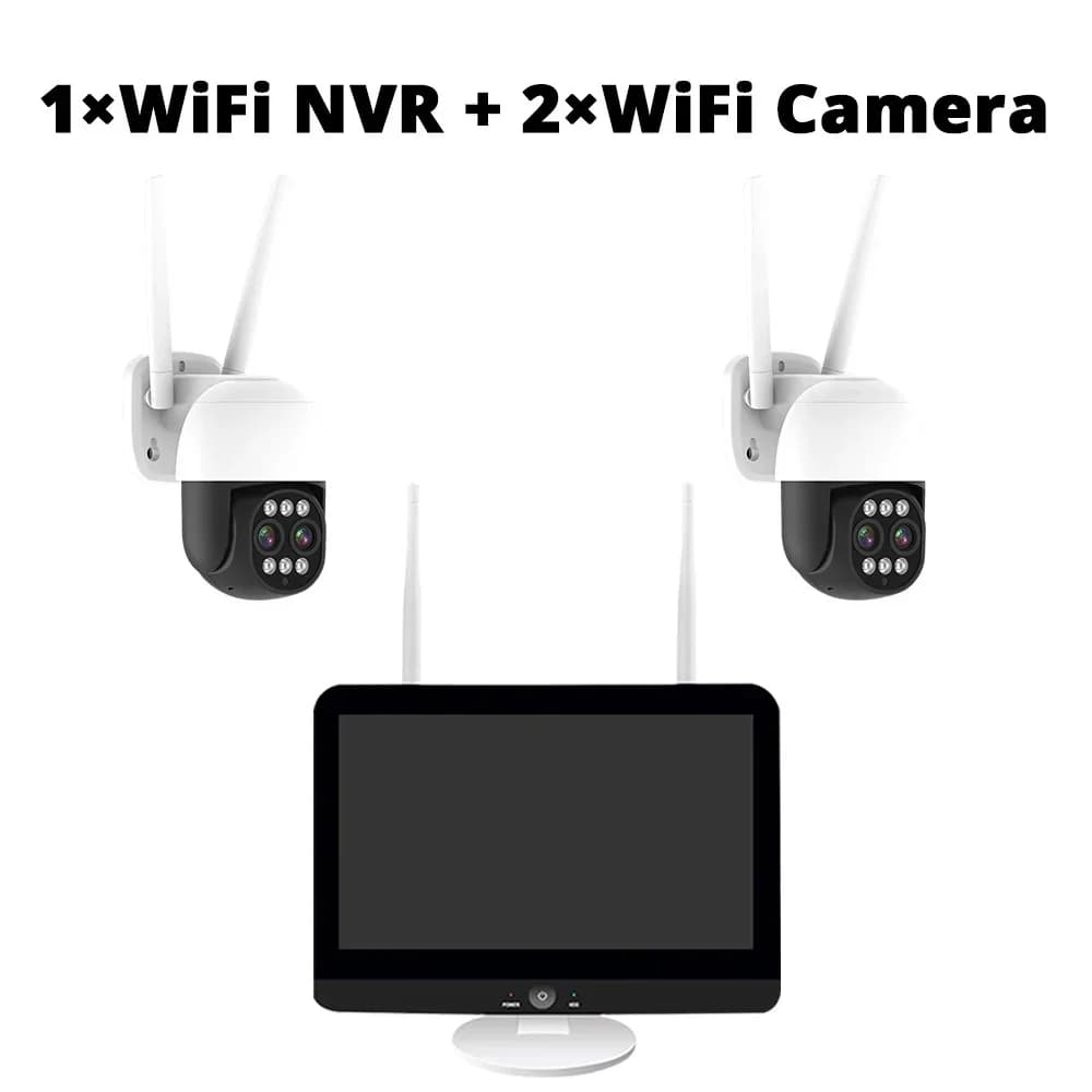 Kit de caméra Wifi sans fil intelligente 8MP 10X Zoom PTZ AI détection humaine caméra de sécurité ex