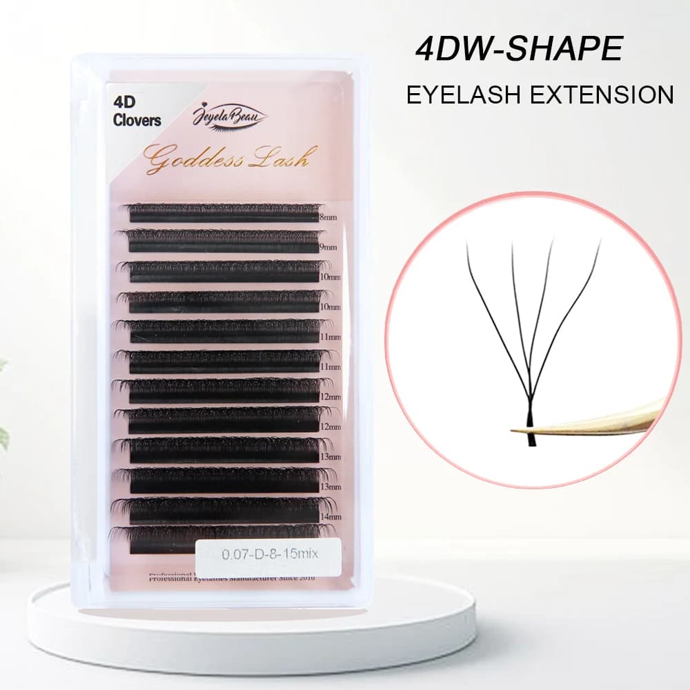 Extensions de cils Goddess W3D 4D 5D 6D, style W, en faux vison, naturelles, douces, effet éventail