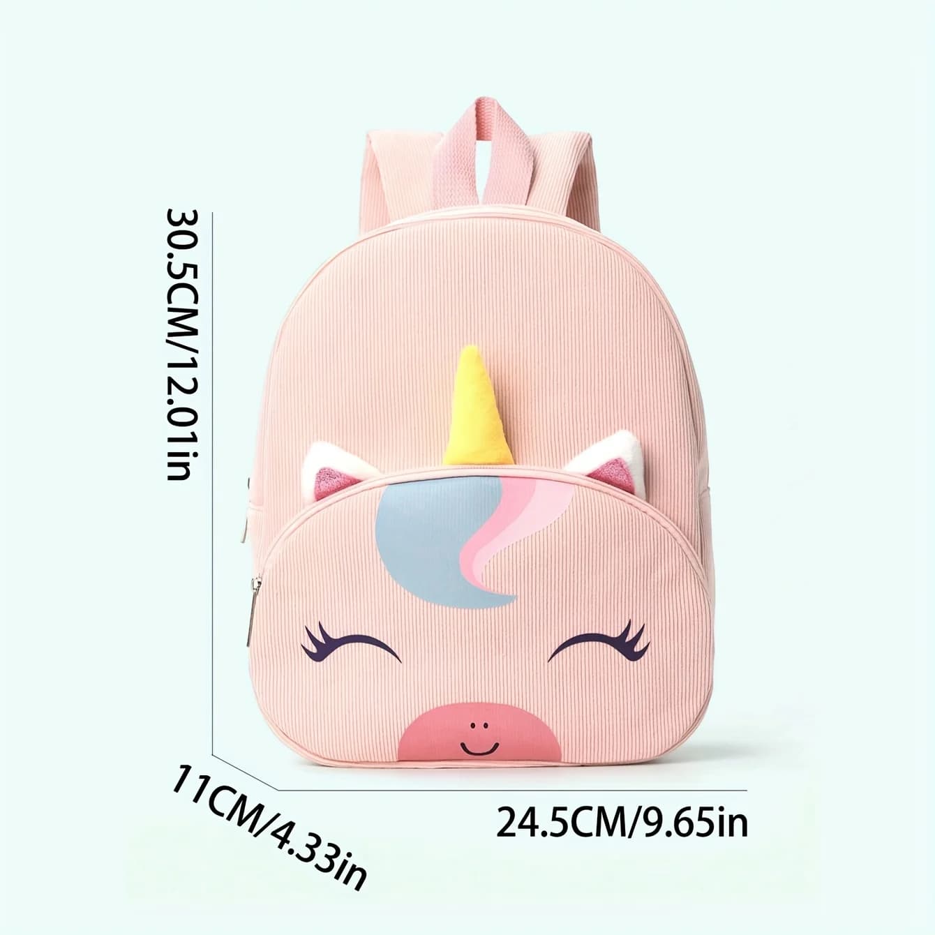 Sac à dos personnalisé licorne pour enfants | Dessin animé mignon, brodé | Cadeau d'hiver de Noë