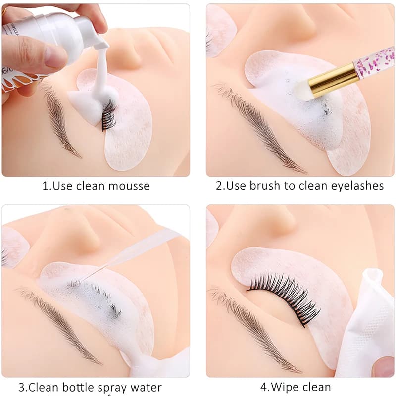 Brosse de nettoyage des cils, 2 pièces, shampoing, dissolvant de pores du nez, points noirs, brosse