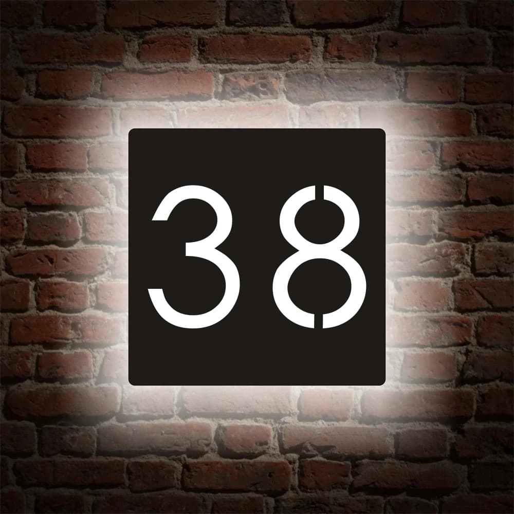 Panneau de numéro de maison personnalisé avec lumière LED, boîte à numéro, carré 4.2 en 3D, acryliqu