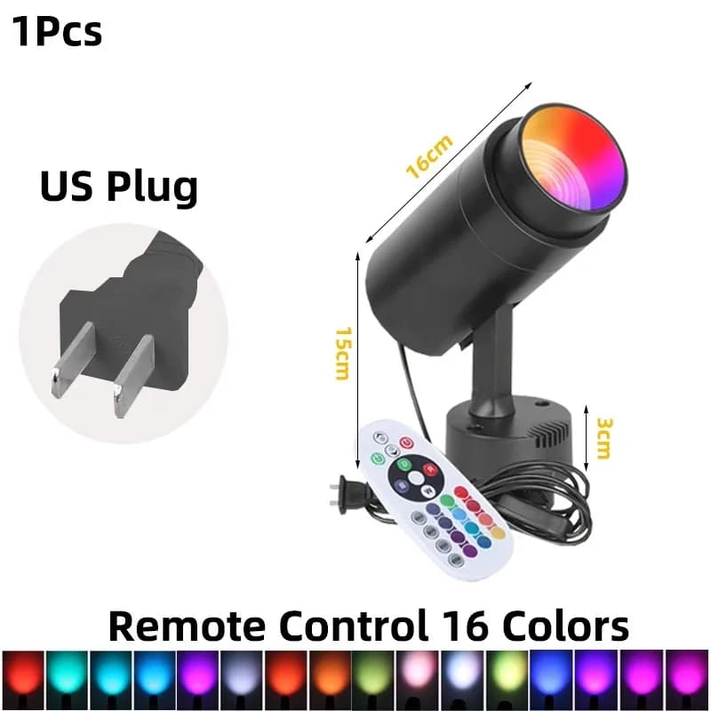 Projecteur LED de scène RGB, télécommande réglable, décoration d'ambiance, plafonnier d'intérieur, K