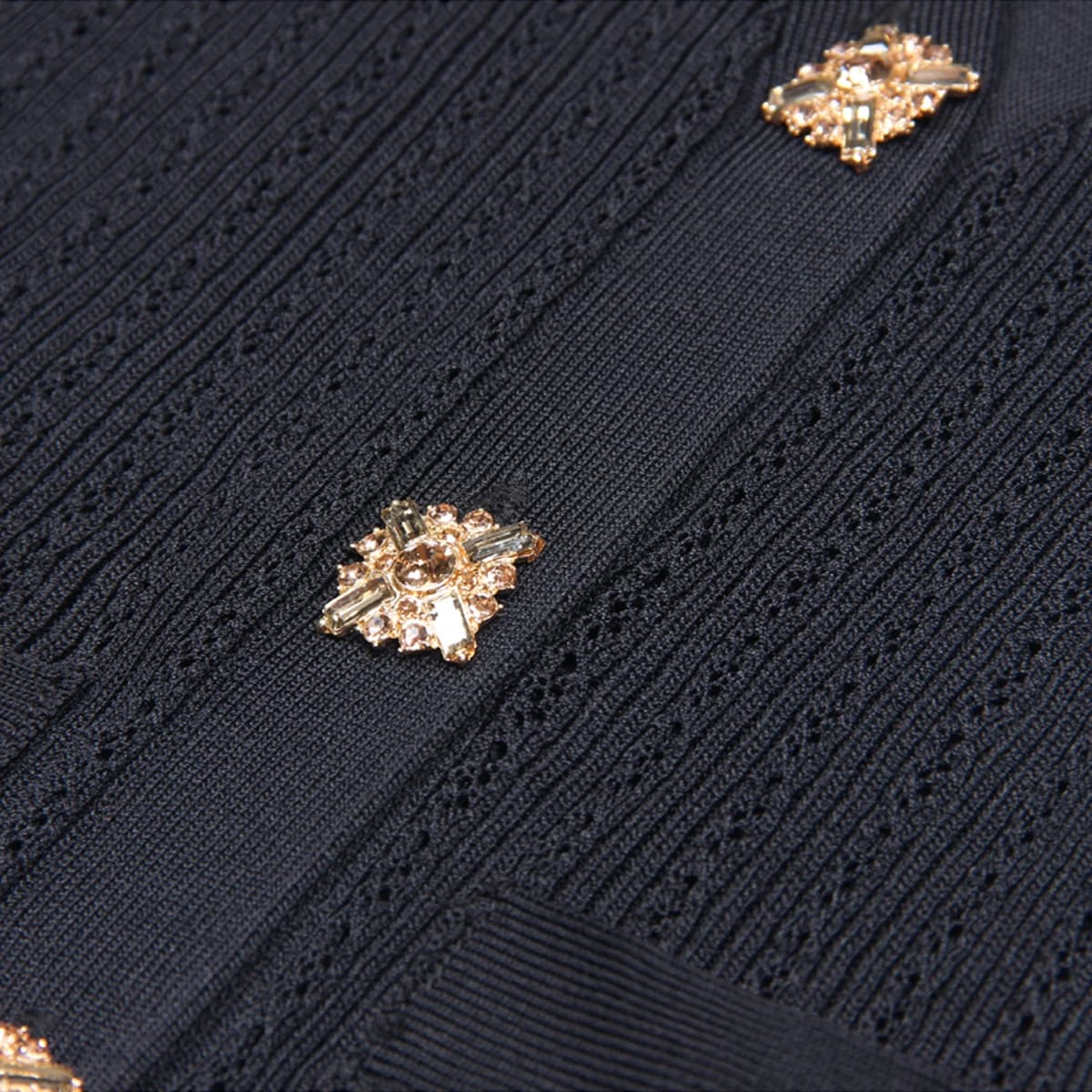 Cardigan tricoté à manches longues et boutons en diamant pour femme, ensemble de haute qualité, col
