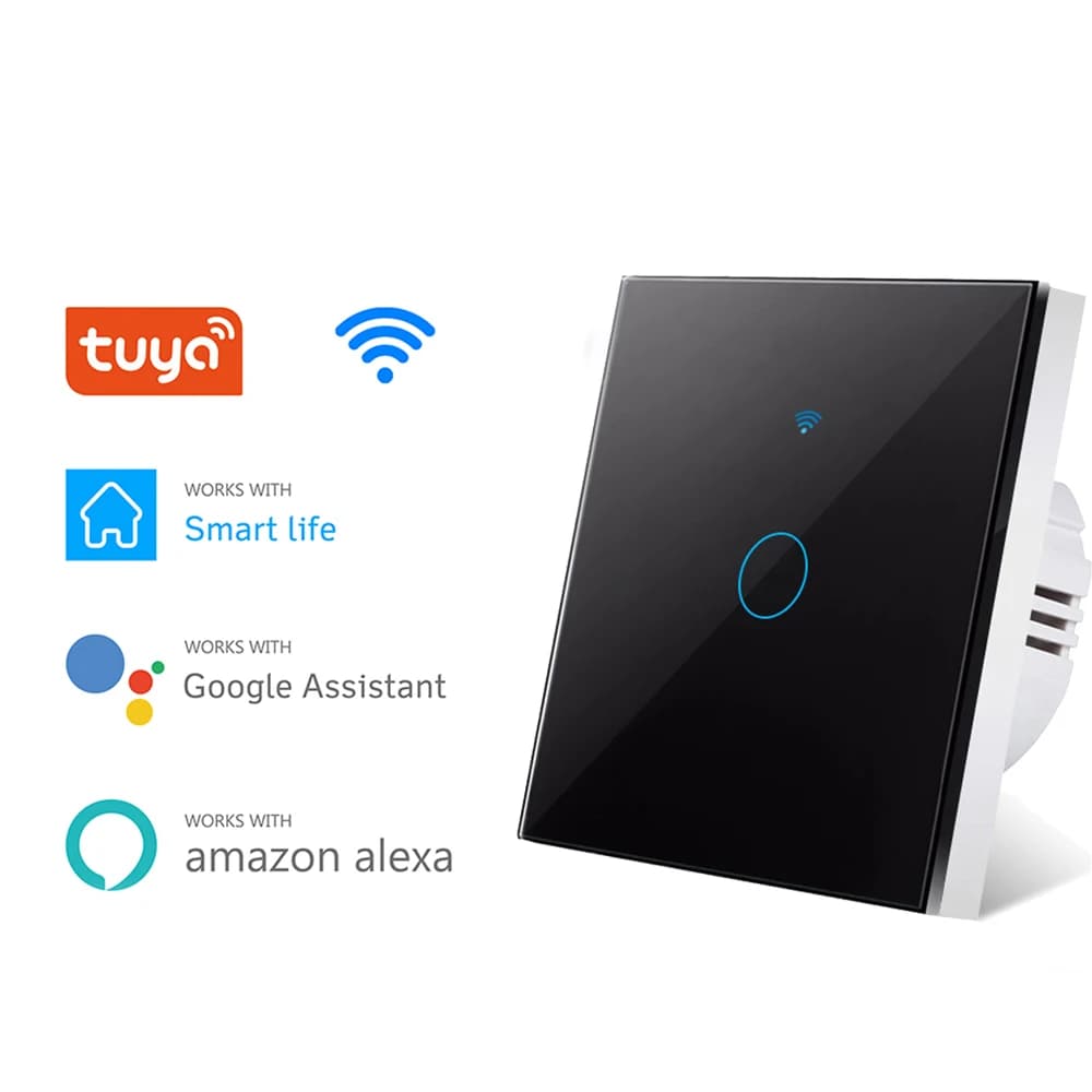 Interrupteurs intelligents WiFi EU sans fil neutre, interrupteur tactile RF433, fonctionne avec l'ap