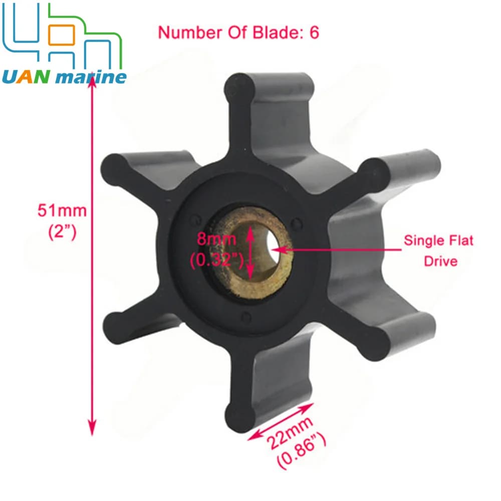 6303-0001 Kit de turbine de pompe à eau flexible pour Jabsco Inboard Marine 6303-0003 CEF 500138 J
