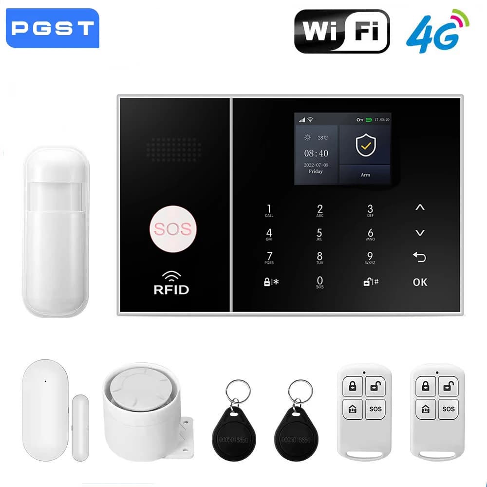 Système d'alarme intelligent pour maison connectée 4G WiFi sans fil avec contrôle par application, c