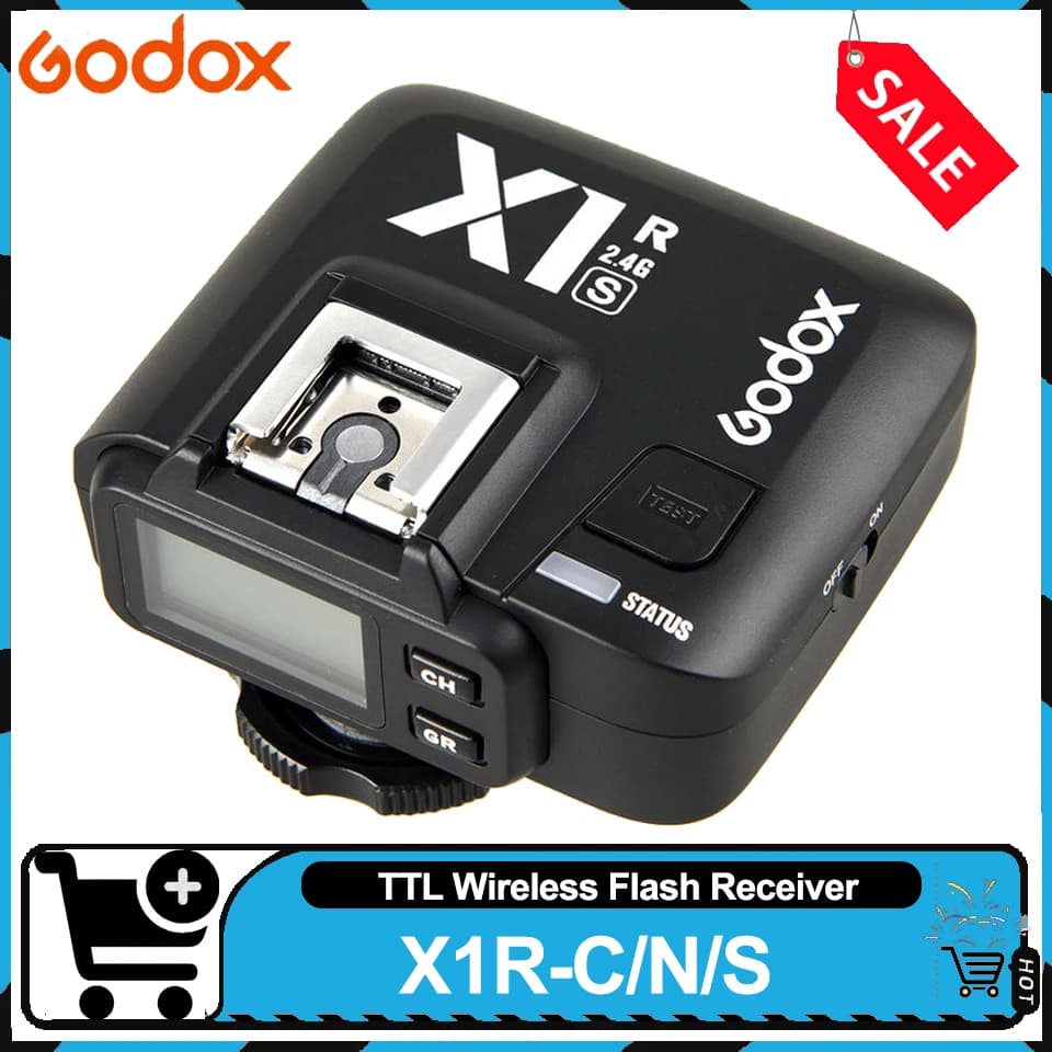 Récepteur de flash sans fil Godox X1R-S/N/C TTL 2.4G, griffe porte-accessoire sur l'appareil photo,