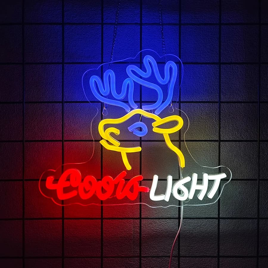 Enseigne néon Coors Light pour décoration murale, enseigne lumineuse LED pour chambre à coucher, bar