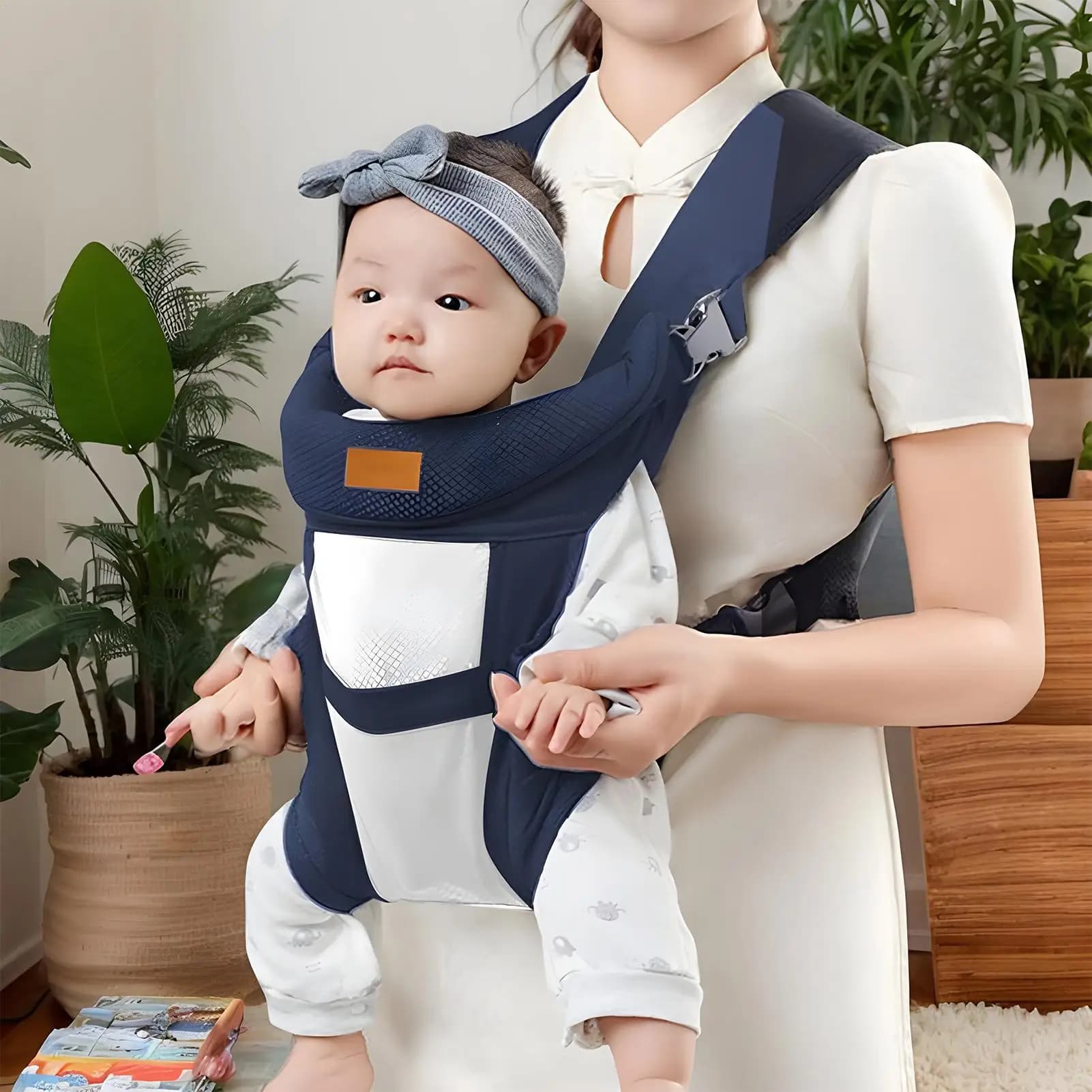 Porte-bébé de poitrine léger, ergonomique, respirant, sac à bandoulière horizontal, Support de tête