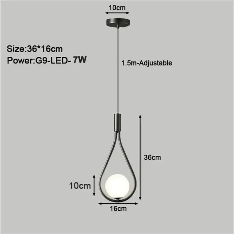 Lampes suspendues d'intérieur LED pour cuisine salle à manger G9 ampoule suspendue éclairage lustre