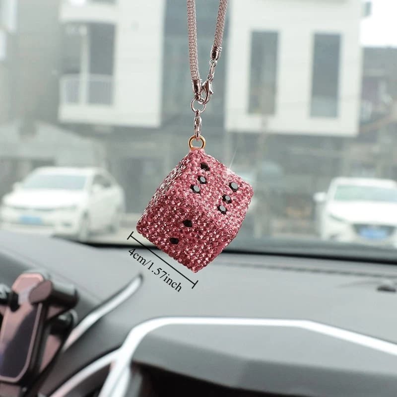 Dés décoration intérieure de voiture, décoration en diamant, pendentif de voiture, fournitures de vo