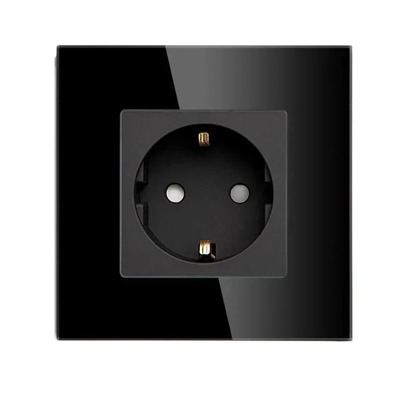 Bingoelec – Double prise de courant murale, panneau en verre de cristal, 16A, Triple, Standard ue