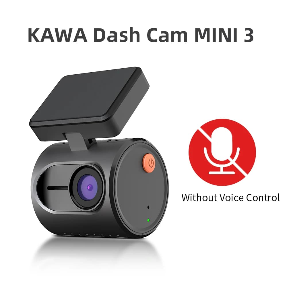 KAWA-Mini Caméra de Tableau de Bord 2K pour Voiture, DVR, Enregistreur Vidéo, Commande Vocale d'Urge