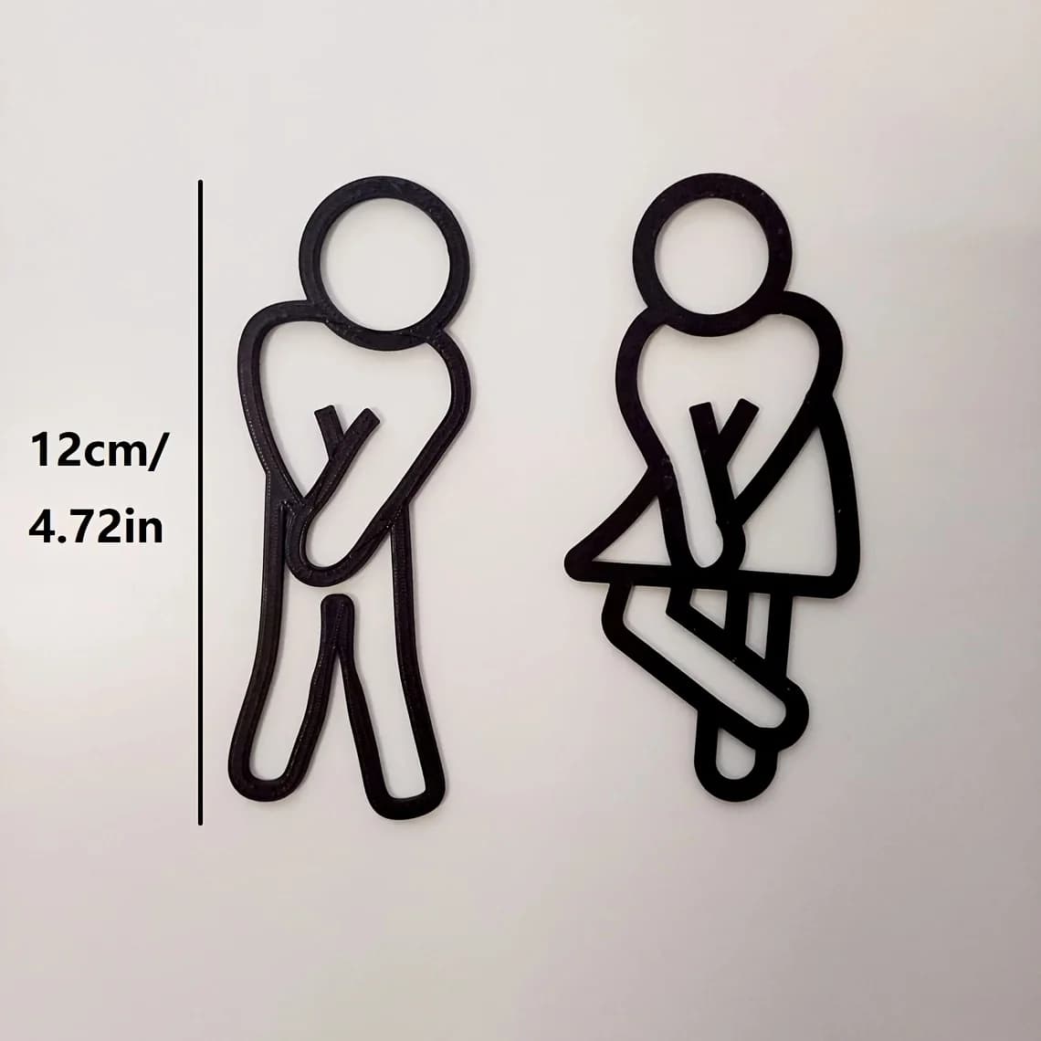Panneaux de salle de bain amusants pour hommes et femmes, décoration créative 2D pour porte de toile