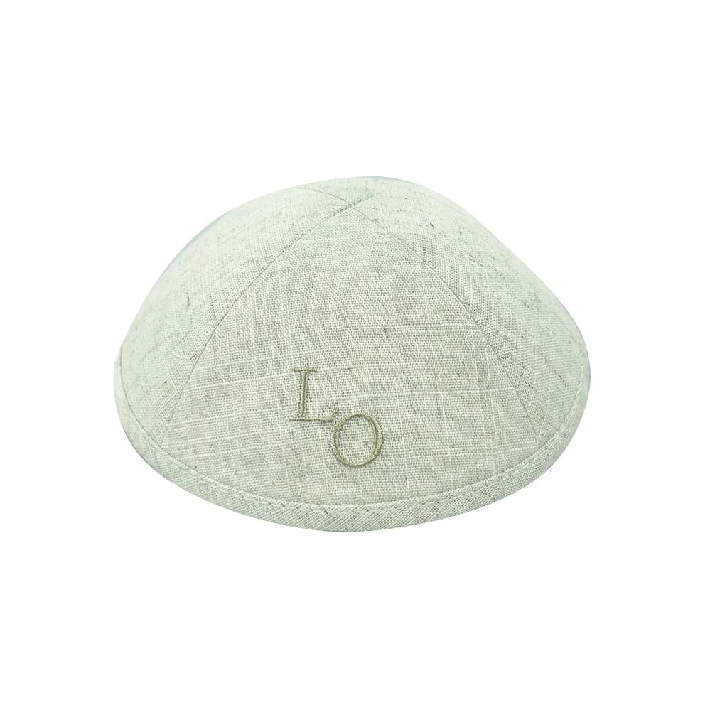 Kippahstore-Kippah en lin beige avec aviation