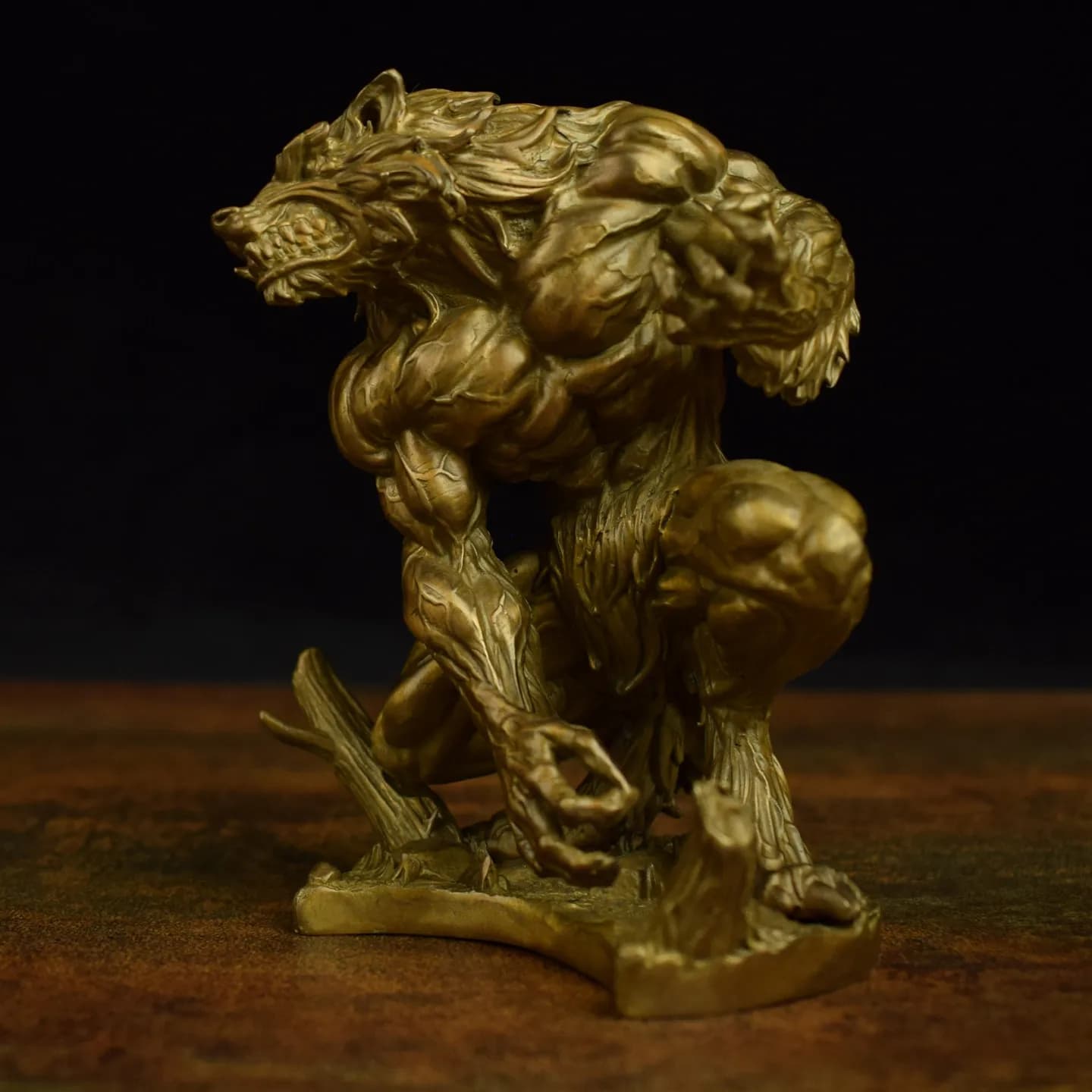 Figurines décoratives en laiton massif de Cendrillon, du Grand Loup méchant et de la Vieille Louve,
