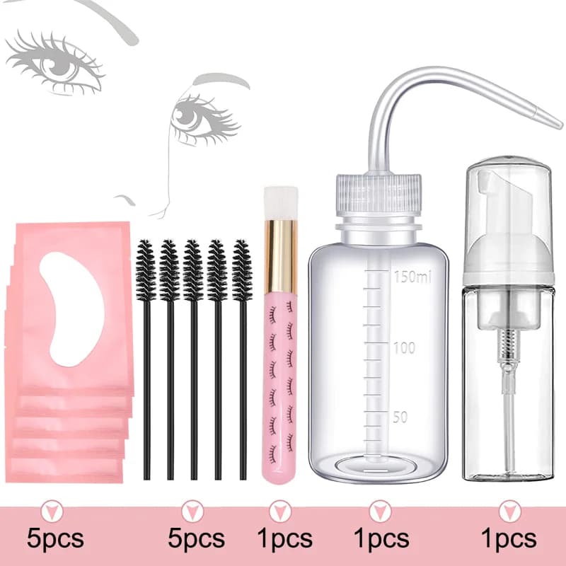 Kit de nettoyage d'extension de cils 5 en 1, 13 pièces, brosse à shampoing, savon, mousse, ensemble