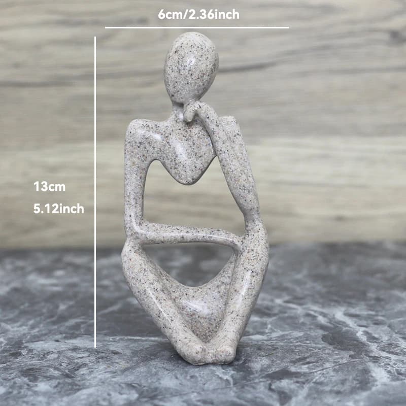 Nordique abstrait visage couleur sable le penseur geste ornements Statues Sculptures Figurine chambr