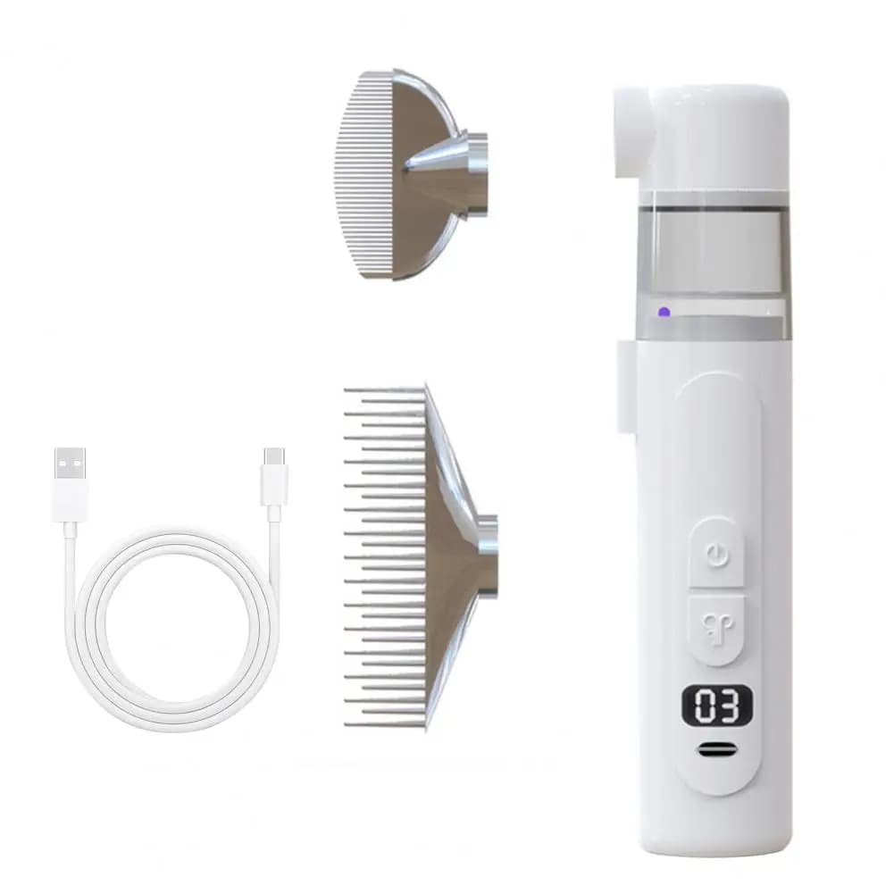 Peigne électrique anti-poux 19 cm, rechargeable sans fil, 2-en-1, peigne aspirateur portable, peigne