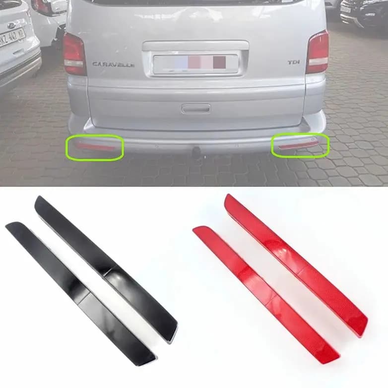 Réflecteur de pare-chocs arrière de style de voiture, VW T5, Transporter, Caravelle, Multivan 2012,