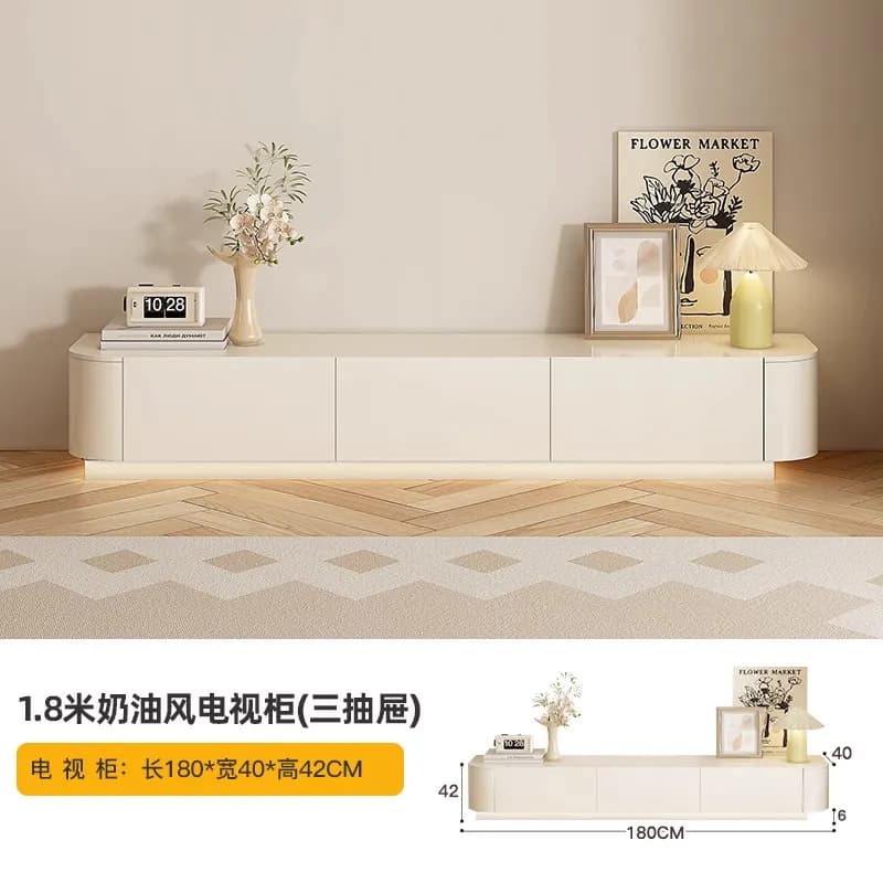 Meuble TV élégant et luxueux, gain de place, esthétique vintage haut de gamme, meuble de rangement T