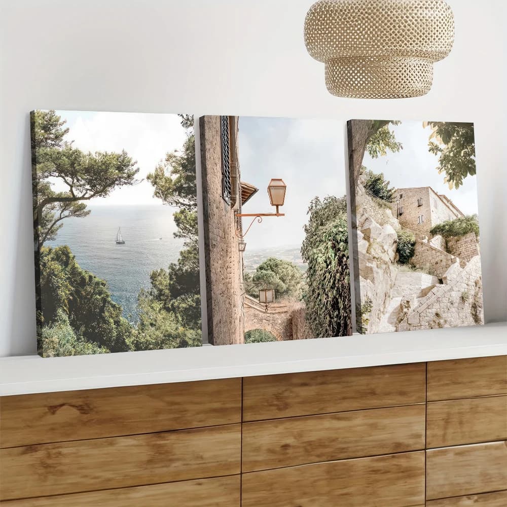 Peinture décorative sur toile avec vue sur la mer naturelle, impression haute définition, paysage oc