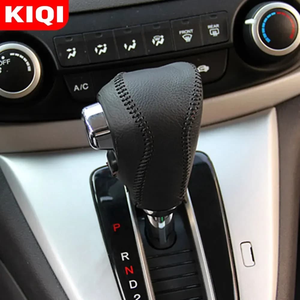 KIQI AT – collier de Protection pour pommeau de levier de vitesse en cuir, pour Honda CRV CR-V 2007