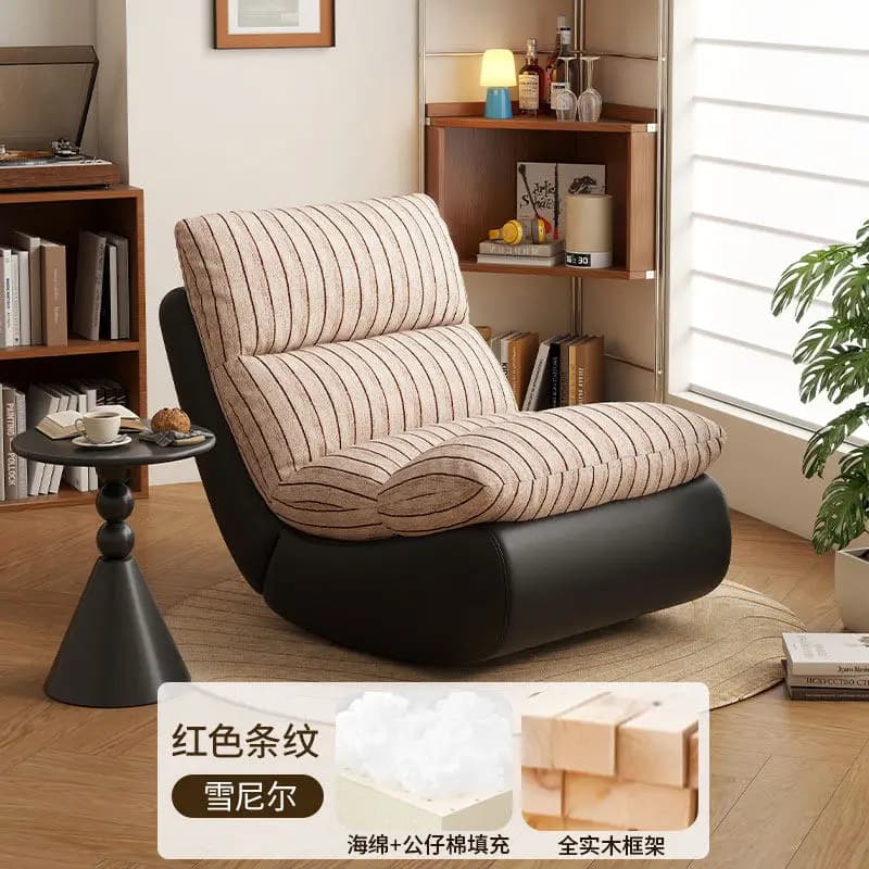 Fauteuil à bascule en bois pour adultes, confortable et moelleux, chaise individuelle unique, style