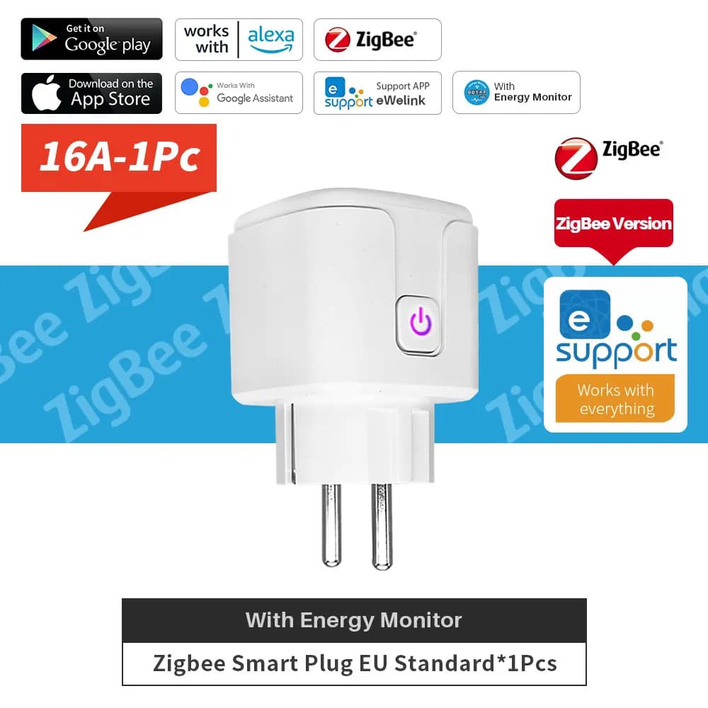 Prise intelligente eWelink Zigbee avec fonction de minuterie/compte à rebours/suivi de la consommati