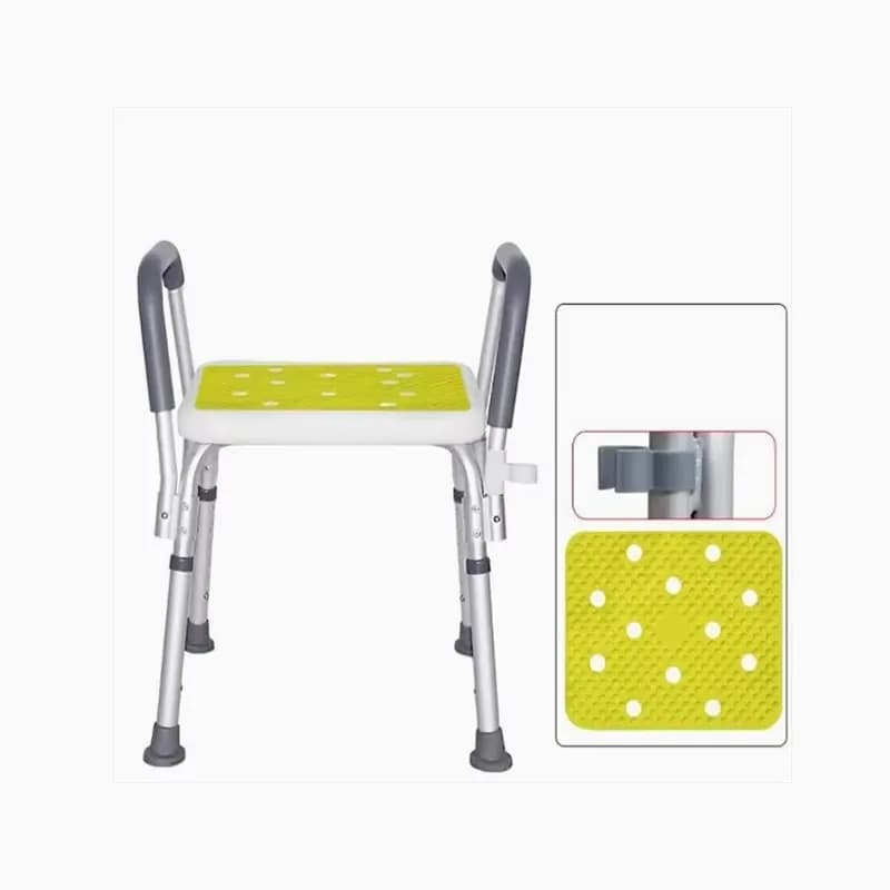 Chaise antidérapante pour personnes âgées avec accoudoirs réglables en hauteur et siège de tabouret