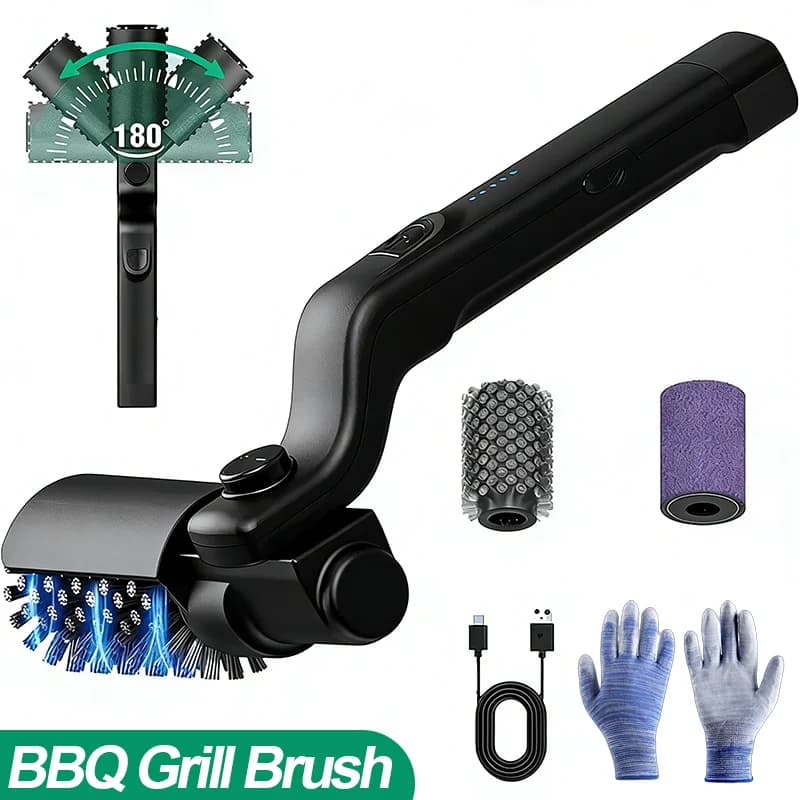 Brosse pour barbecue, réglages à 3 vitesses, brosse pour gril électrique, 180 ° Tête réglable, net