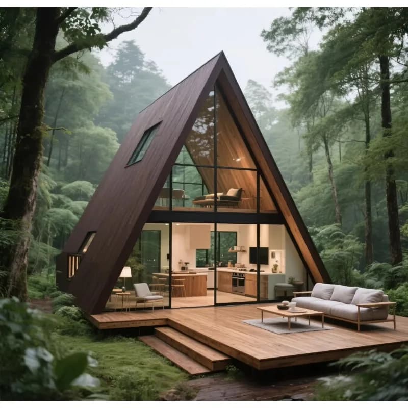 Maison conteneur préfabriquée, cabane triangulaire, villa de luxe, maison conteneur pour le camping,