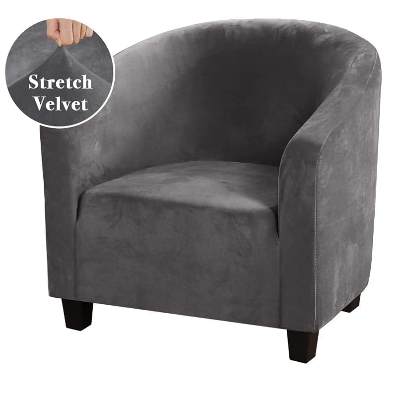 Housse de fauteuil club en velours,habillage étirable et amovible pour sofa de comptoir de bar, chai