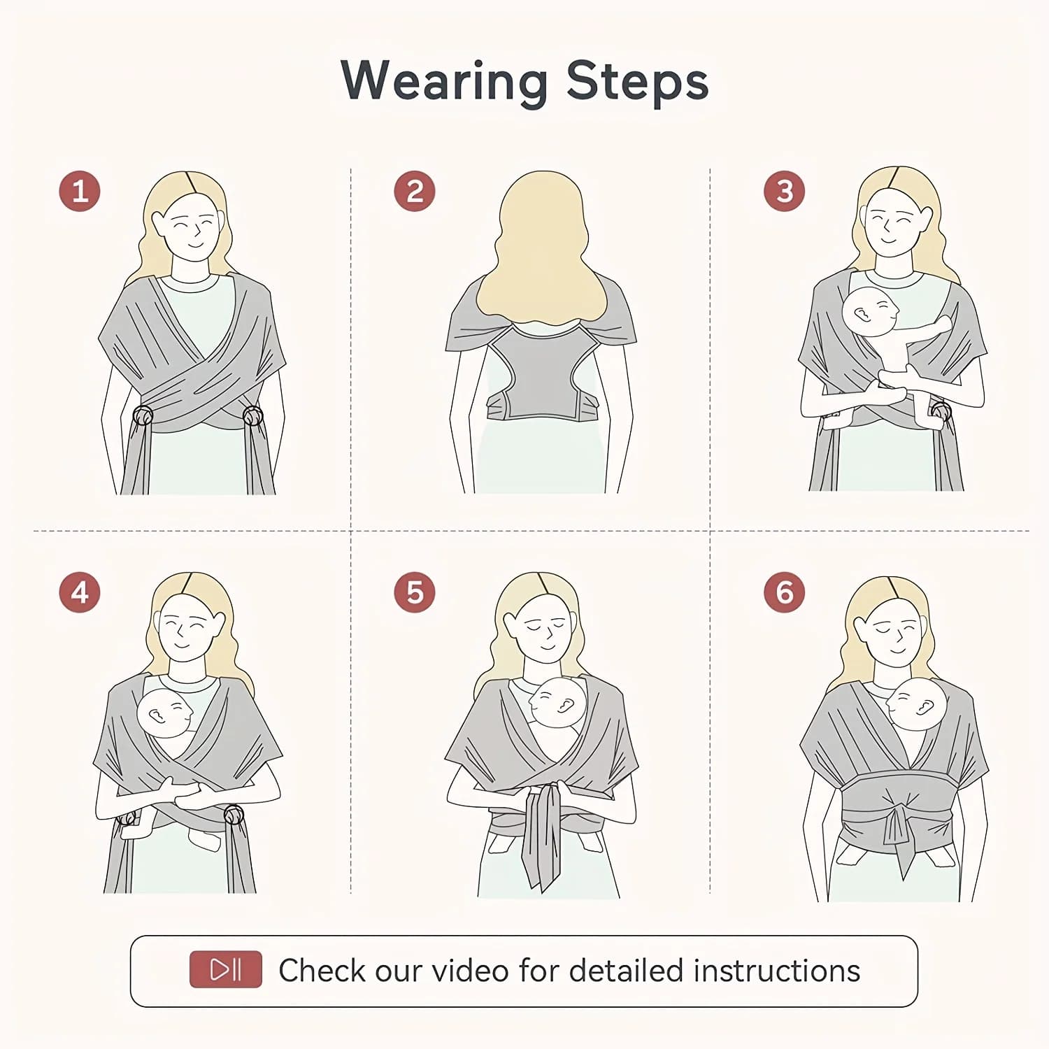 Wrap porte-bébé Original extensible pour bébé, parfait pour les nouveau-nés et les enfants jusqu'à 4