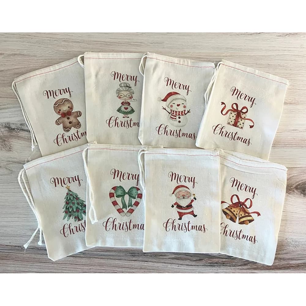 Sacs cadeaux de joyeux noël, emballage de cadeaux de noël, bas de noël, cadeaux du nouvel an, fête d