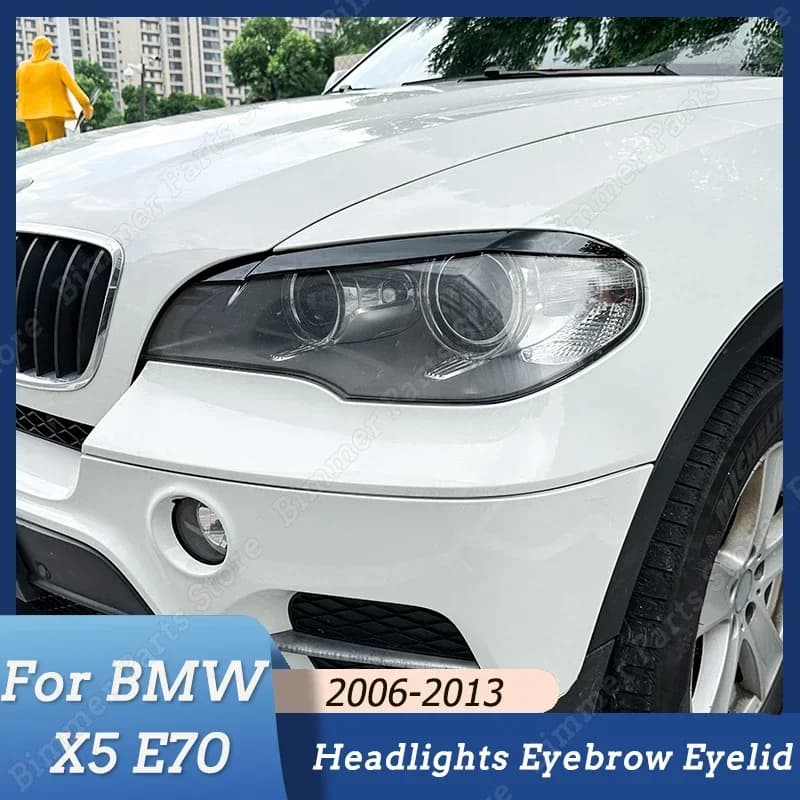 Autocollant de couverture de lampe, sourcils de phare avant de voiture, pour BMW X5 E70 30d 48i 30i