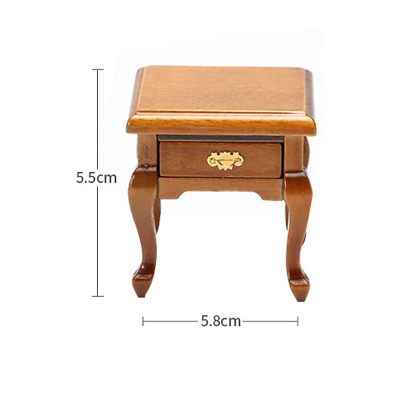 Armoire de rangement Miniature en bois, Simulation avec tiroir à miroir, meubles pour maison de poup