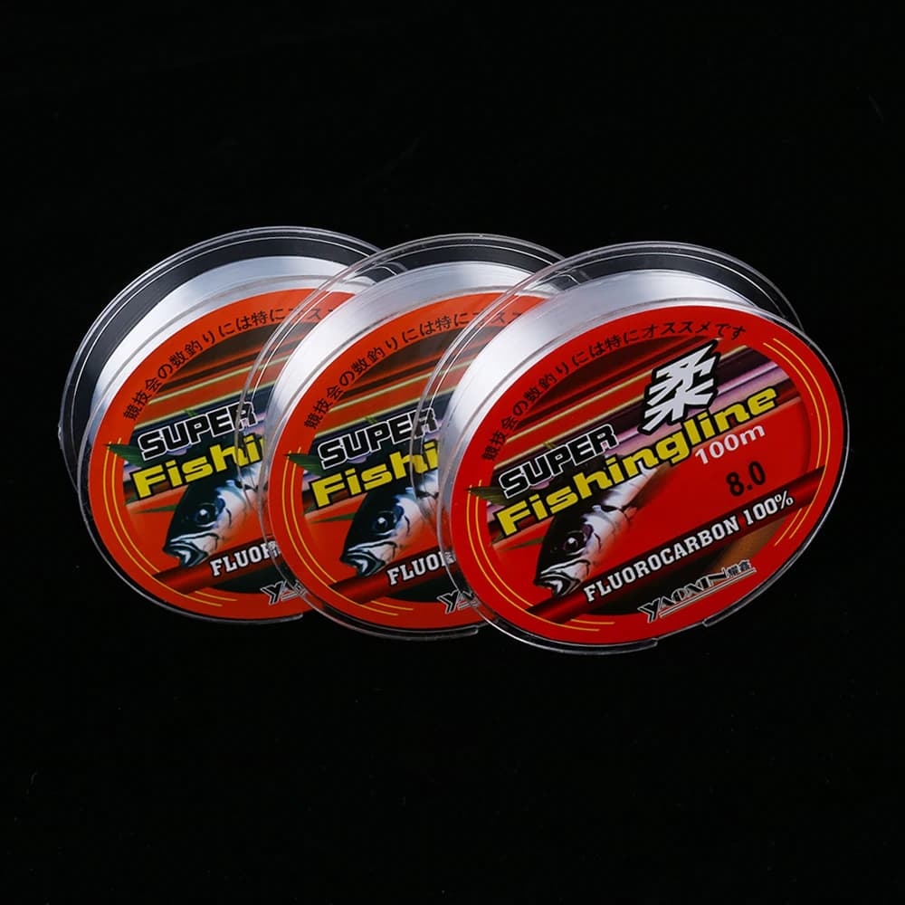 Ligne de pêche monofilament invisible en nylon à revêtement fluorocarbone, fil de 100m, pour pêcher