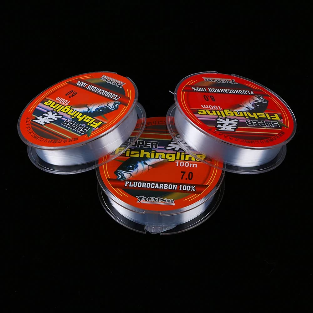 Ligne de pêche monofilament invisible en nylon à revêtement fluorocarbone, fil de 100m, pour pêcher