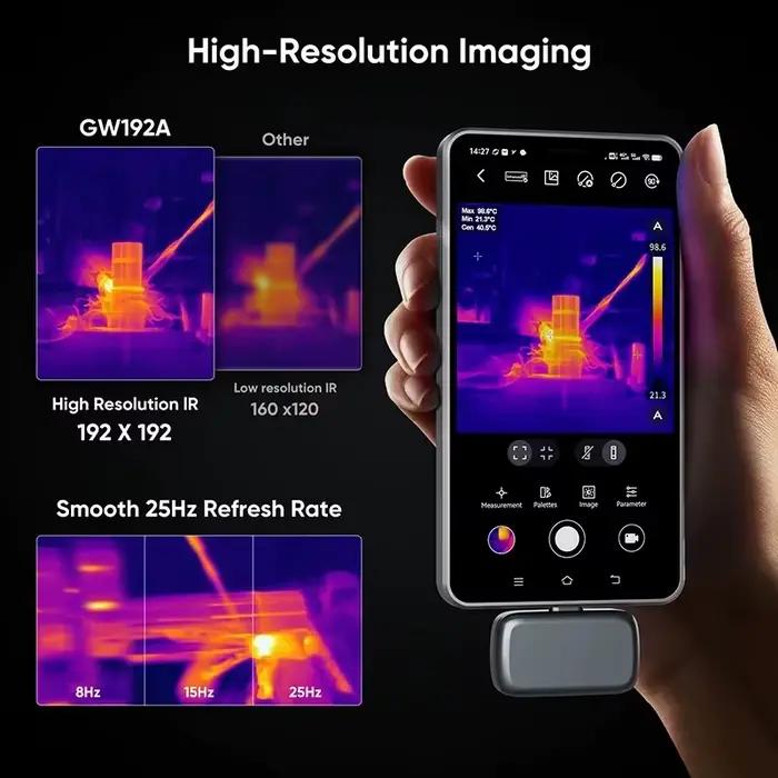 Caméra thermique GOYOJO GW192A pour iPhone et téléphone Android