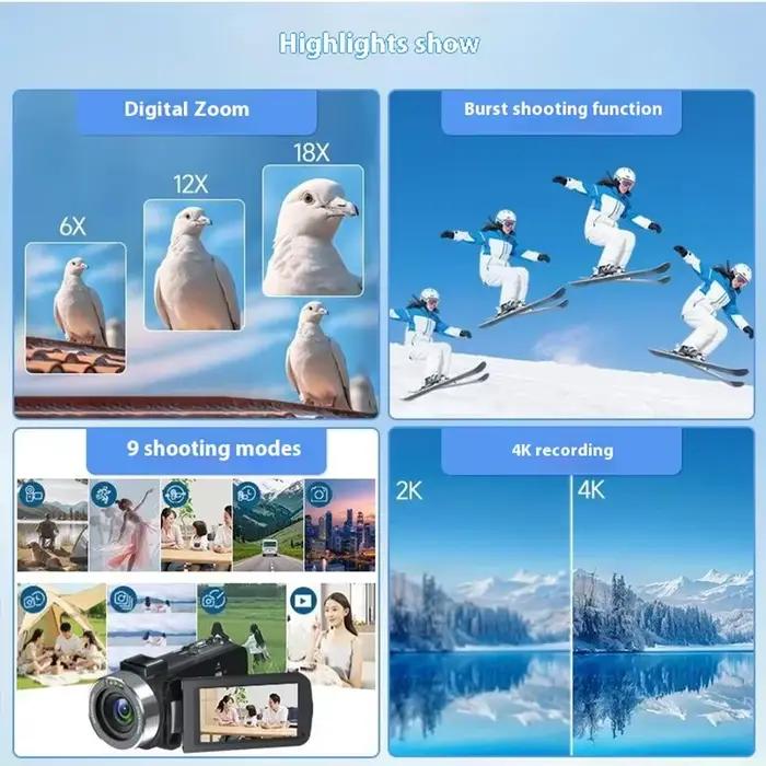 Caméra vidéo 4K, caméscope