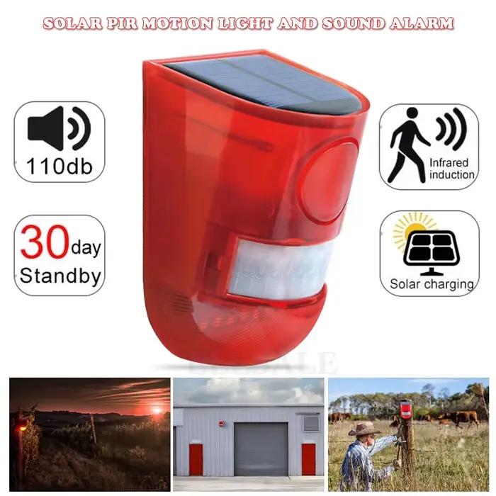 Alarme de capteur de mouvement infrarouge solaire