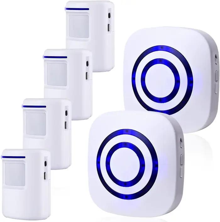 Sonnette sans fil avec capteur de mouvement 38 mélodies longue portée pour sécurité et ambiance harmonieuse maison entrée allée surveillance protection famille occasions spéciales