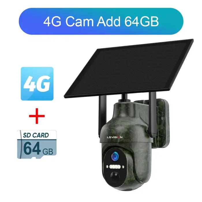 LS VISION 4G caméra de sécurité solaire extérieure 4MP WiFi détection humaine/animal IP66