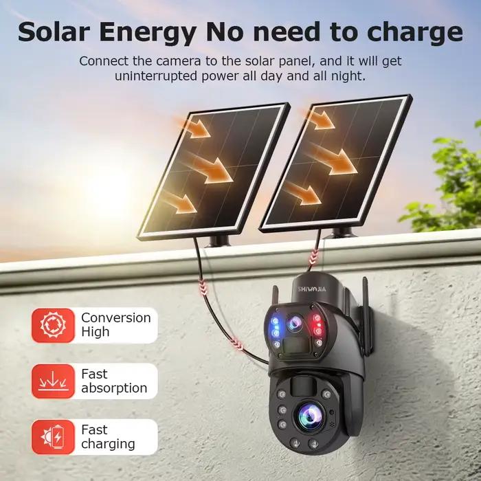 Caméra solaire SHIWOJIA 22X ZOOM 10MP AOV avec carte SIM 4G