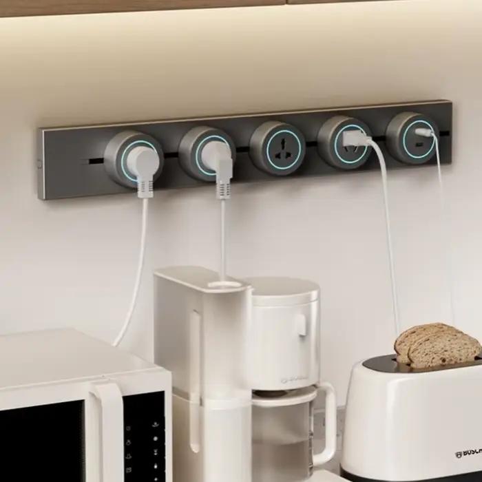 Prises sur rail régulières UK US EU FR RUS BR AU IT IL adaptateurs USB prise murale romantique aluminium diversité types de prises installation facile choix de couleurs