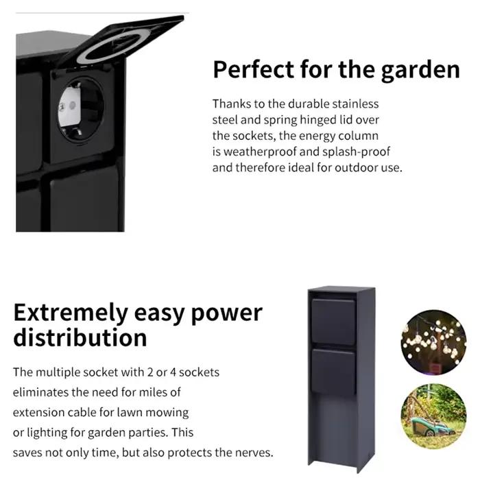 Prise de jardin étanche avec pointe