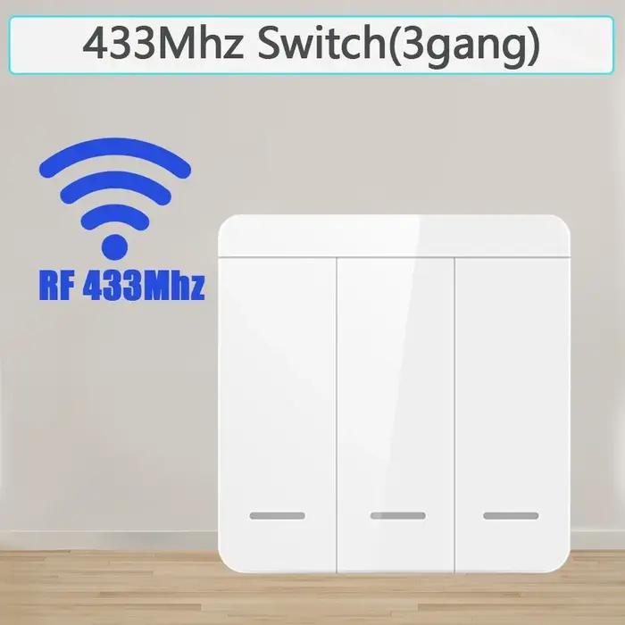 Interrupteur mural sans fil récepteur de relais RF 433Mhz 1 2 3 boutons interrupteur de panneau télécommande pour lampe LED 10A 110V 220V occassions spéciales design moderne
